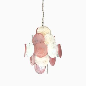 Lampadario vintage a forma di disco in alabastro di Murano, 1968