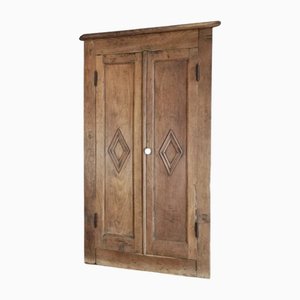 Mobili angolari antichi in quercia, 1890, set di 2