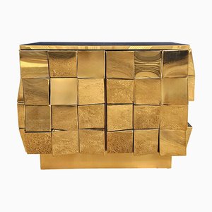 Vintage Two-Door Brass Sideboard, 1980s