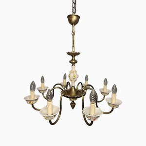 Lustre Antique avec Détail en Céramique, Italie