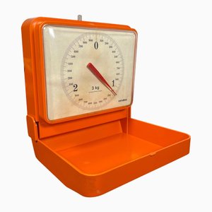 Vintage German Orange Wall Mounting Kitchen Scale from Vendex