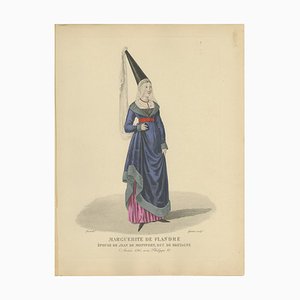 After Louis-Marie Lanté, Margaret of Flanders, Duchess of Brittany Illustration, 1900, Engraving