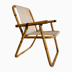 Poltrona vintage in vimini, Italia, anni '60