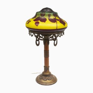 Lampada da tavolo vintage in stile Gallé, anni '20