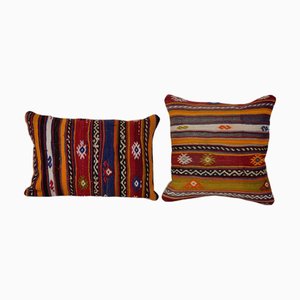 Turkish Kilim Cushion Covers, Set of 2
