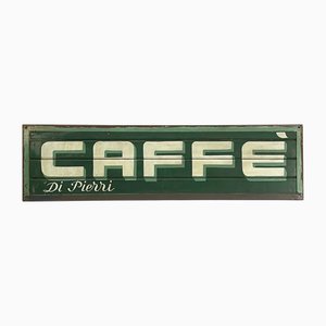 Mid-Century Modern Italian Metal Pierris Coffee Advertising Sign, 1950s