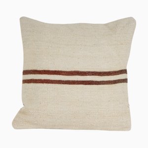 Türkischer Gestreifter Kelim Kissenbezug aus Wolle