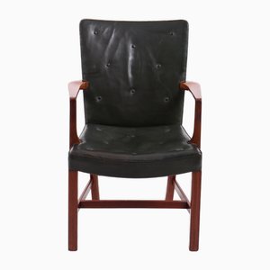 Nørrevold Armchair in Leather by Kaare Klint for Rud. Rasmussen, 1940s