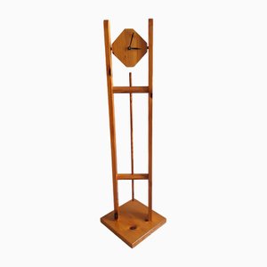 Small Vintage Grandfather Clock in Pine by Junghans, 1970s