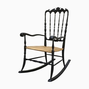 Chiavari Wicker Rocking Chair by F.lli Podesta, 1950s