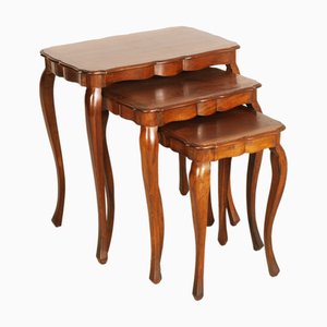 Tavoli ad incastro Luigi XV in noce, Francia, 1930, set di 3