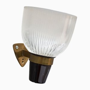 Azucena LP5 Brass and Glass Wall Light by Ignazio Gardella, 1950s