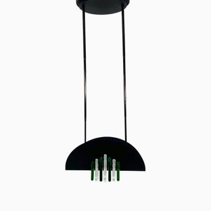 Green and White Murano Pendant Light from Mazzega, 1970s