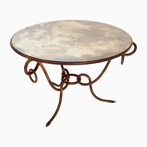 Table Basse en Fer Doré par René Drouet, 1940s