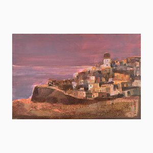 Katarzyna Zwolinska, Tuscany at Sunset, Mixed Media Painting, 2011