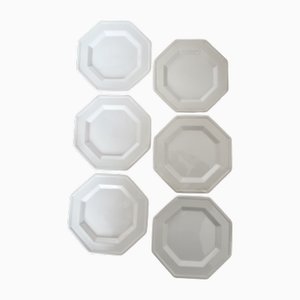 Vintage Octagonal Beaded Flat Dessert Plates by Johnson Brothers, 1980s, Set of 6