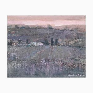 Katarzyna Zwolinska, Lavender Fields, Mixed Media Painting, 2019