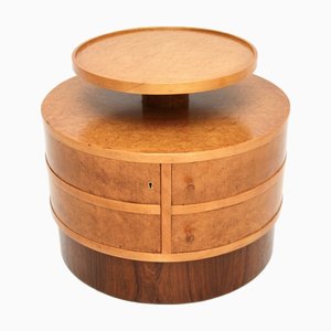 Mesa auxiliar Art Déco de arce ojo de pájaro, años 30