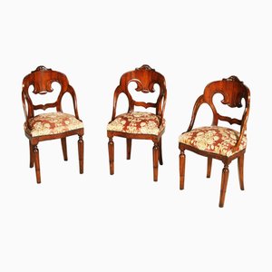 Louis XVI Bergere Armchairs in Carved Walnut by Testolini Freres for Testolini & Salviati, 1890s, Set of 3