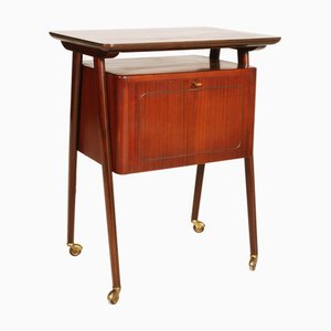 Mid-Century Teak Bar Cart attributed to Ico Parisi for Mim Roma, 1950s