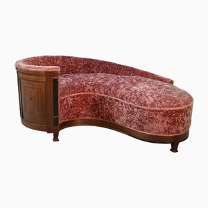 Art Deco Rognon Sofa in Mahogany Veneer, 1930s