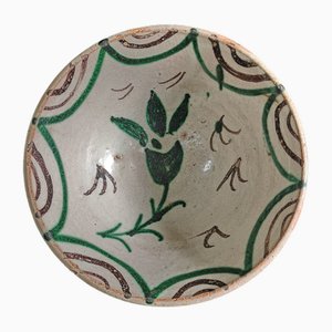 Spanish Ceramic Folk Art Bowl, 1880s