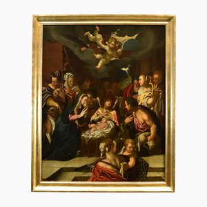 Atelier de Hans (O Johann) von Achen, Adoration des bergers, 1610, huile sur toile, encadrée