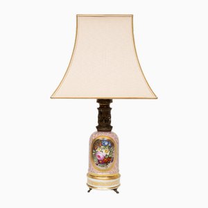 Antique French Hand Painted Table Lamp in Sevres Porcelain, 1880s