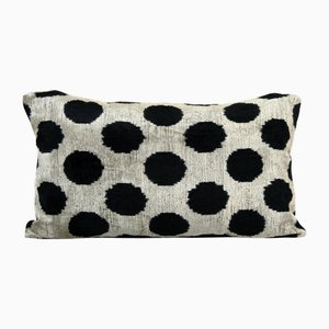 Ikat Black Polka Dot Lumbar Cushion Cover, 2010s