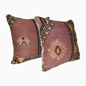 Turkish Kilim Cushion Covers, Set of 2