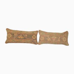 Small Vintage Turkish Cushion Covers, Set of 2