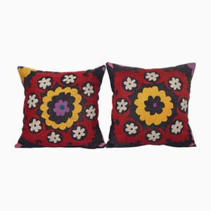 Vintage Floral Suzani Cushion Covers, Set of 2