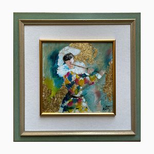 Rivolta, Arlequin, XXe Siècle, Peinture Technique Mixte, Encadrée