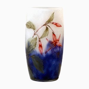Art Nouveau Fuchsia Cameo Vase from Daum Nancy, France, 1910s