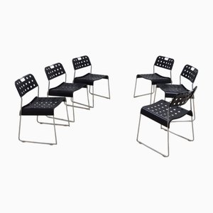 Sedie Omstak in metallo di Rodney Kinsman per Bieffeplast, anni '70, set di 6