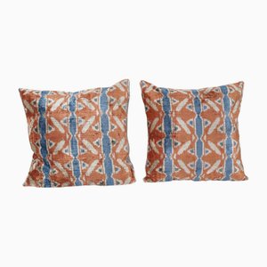 Fodera per cuscino Ikat in seta e velluto