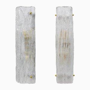 Crystal Natural Murano Glass Sconces in the style of Mazzega, 2000s, Set of 2
