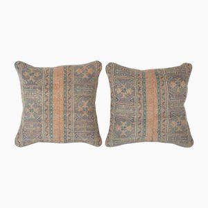 Turkish Oushak Rug Cushion Covers, Set of 2