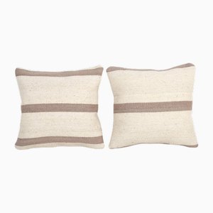 Turkish Handmade Striped Wool Cushion Covers, Set of 2