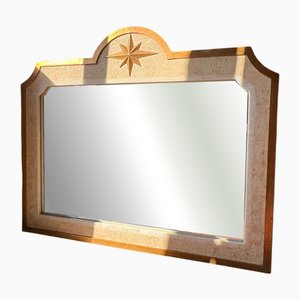 Grand Miroir Vintage en Marbre Blanc de Maison Fournier, 1970s