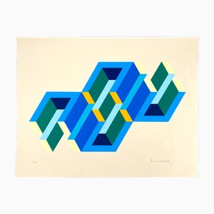 Ernst Helmstädter, Dual Object, 1981, Color Screen Print