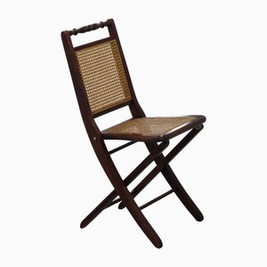 Wood and Cane Folding Chair, 1970s