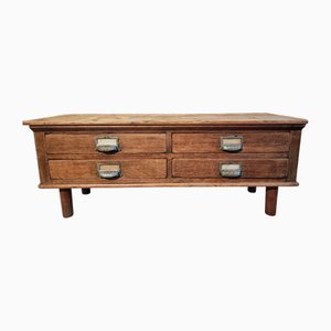 Antique French Oak and Pine Chest of 4 Drawers, 1900s