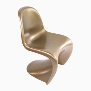 Panton Chair in Gold from Vitra, 1990s