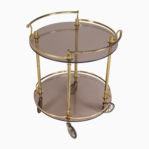 Brass and Smoked Glass Trolley, 1970s