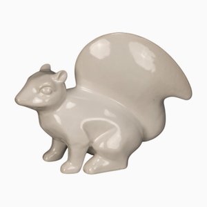 Vintage White Stoneware Squirrel, 1960s