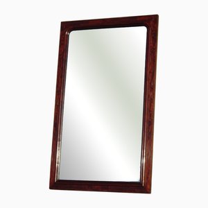 Großer antiker Spiegel mit Rahmen aus geflammtem Mahagoni, 1890er