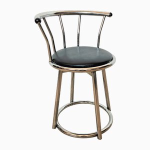 Sedia girevole in metallo cromato, anni '70