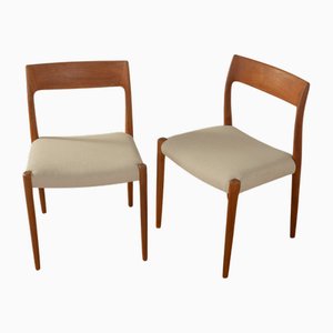 Model 77 Dining Room Chairs by Niels Otto Møller for J. L. Møllers, 1950s, Set of 2