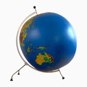 Inflatable Floor Globe on Tripod Stand from Schul Knickmann, Hamburg, Germany, 1950s